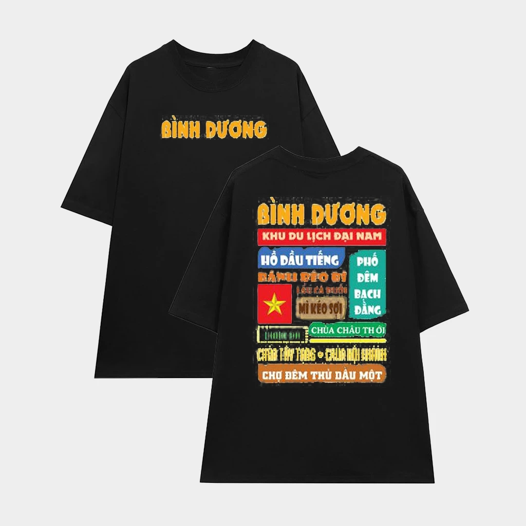 Áo Thun Oversized Bình Dương Phông Rộng Tay Lỡ Nam Nữ Unisex Cotton thoáng mát du lịch checkin