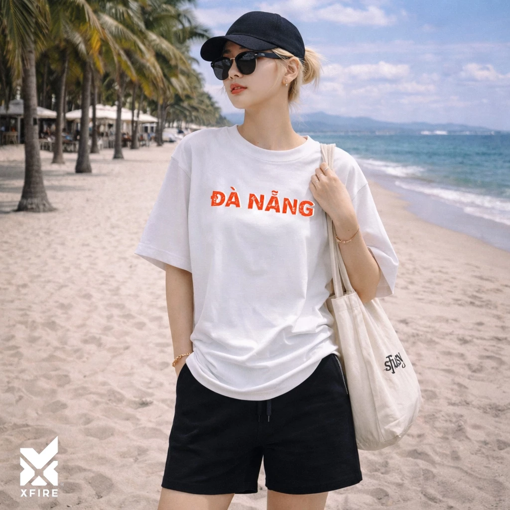 Áo Thun Oversized Đà Nẵng Phông Rộng Tay Lỡ Nam Nữ Unisex Cotton thoáng mát du lịch checkin