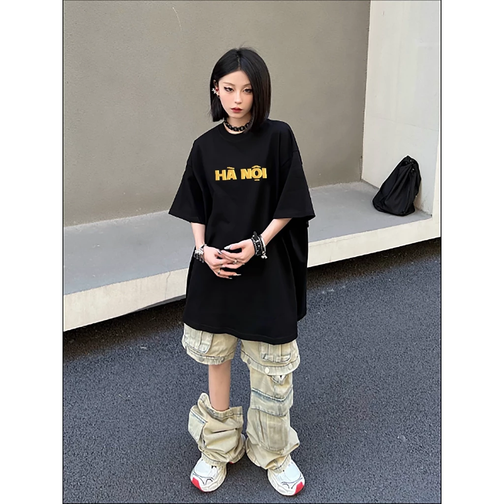 Áo Thun Oversized Hà Nội Phông Rộng Tay Lỡ Nam Nữ Unisex Cotton thoáng mát du lịch checkin phố cổ