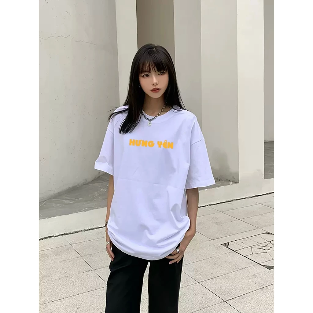 Áo Thun Oversized Hưng Yên Phông Rộng Tay Lỡ Nam Nữ Unisex Cotton thoáng mát du lịch checkin