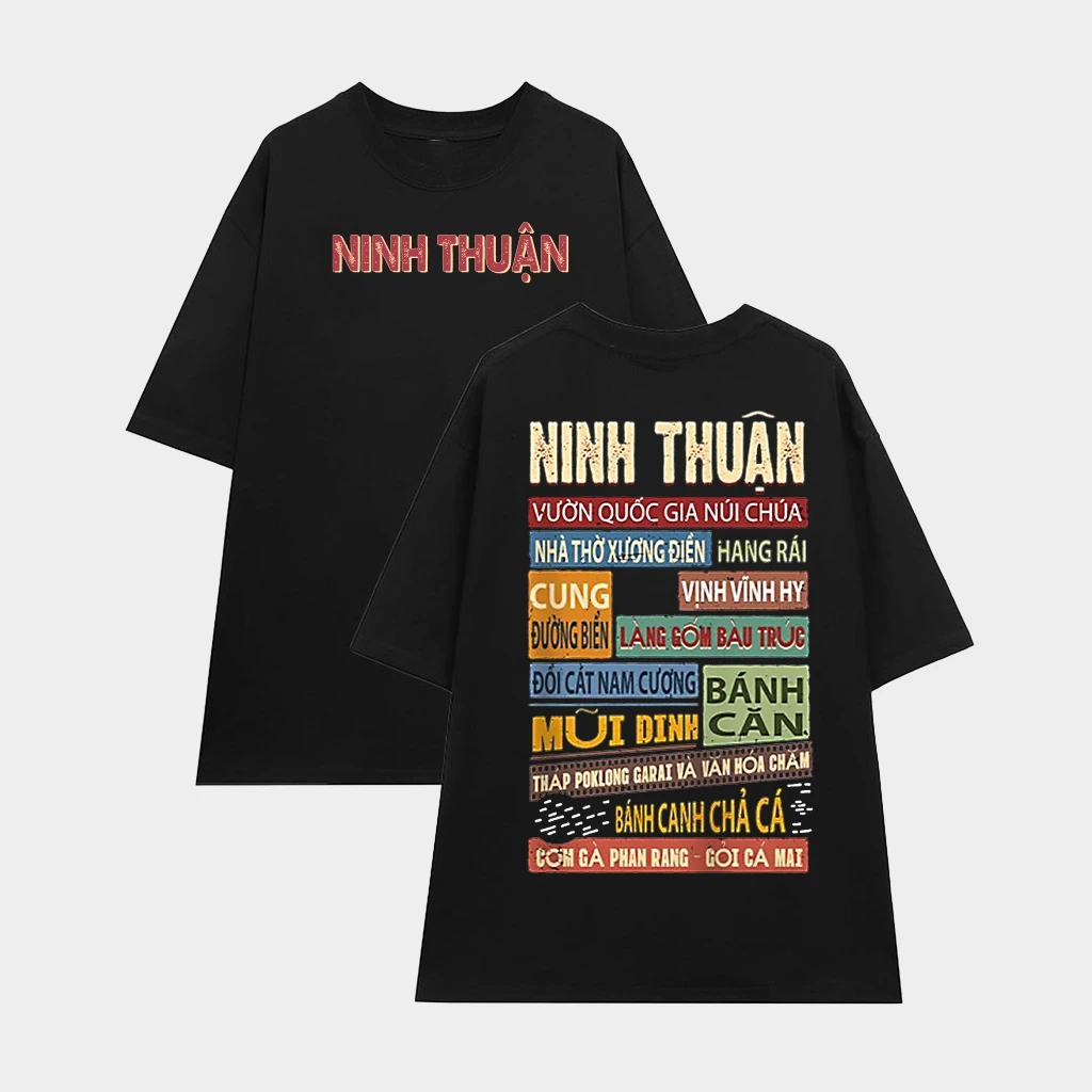 Áo Thun Oversized Ninh Thuận Phông Rộng Tay Lỡ Nam Nữ Unisex Cotton thoáng mát du lịch checkin