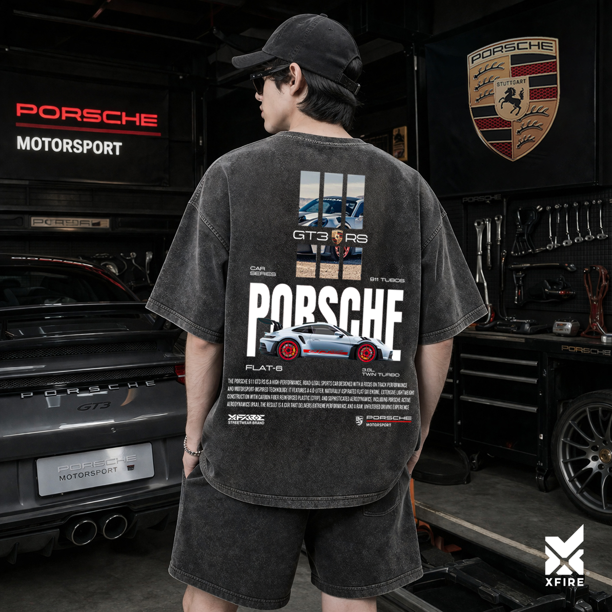 Áo Thun Oversized Porsche 911 Tubos Cotton 235gsm Form Rộng Unisex Streetwear Cao Cấp Xfire Vietnam