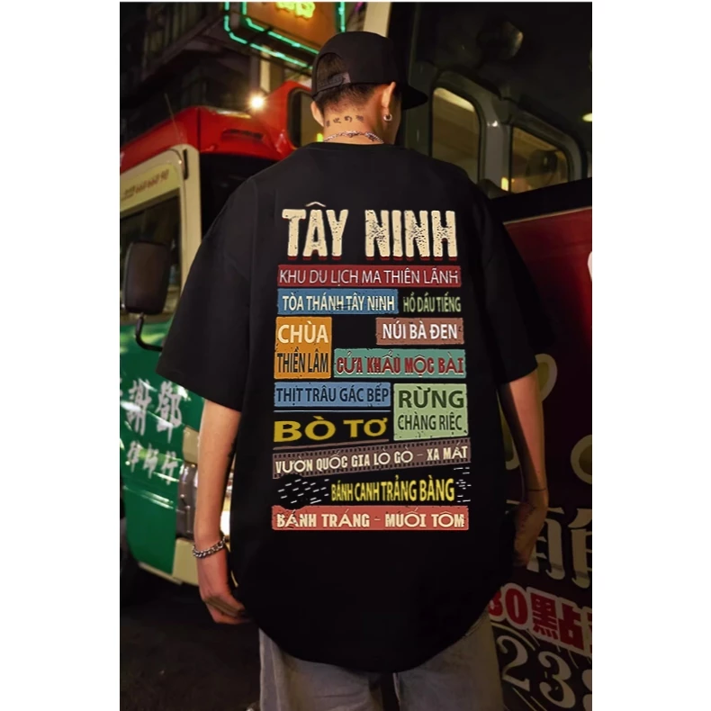 Áo Thun Oversized Tây Ninh Phông Rộng Tay Lỡ Nam Nữ Unisex Cotton thoáng mát du lịch checkin