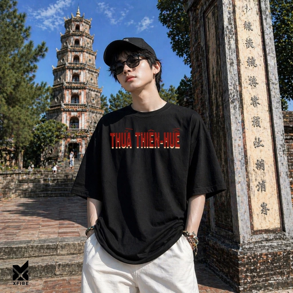 Áo Thun Oversized Thừa Thiên-Huế Phông Rộng Tay Lỡ Nam Nữ Cotton thoáng mát unisex du lịch checkin