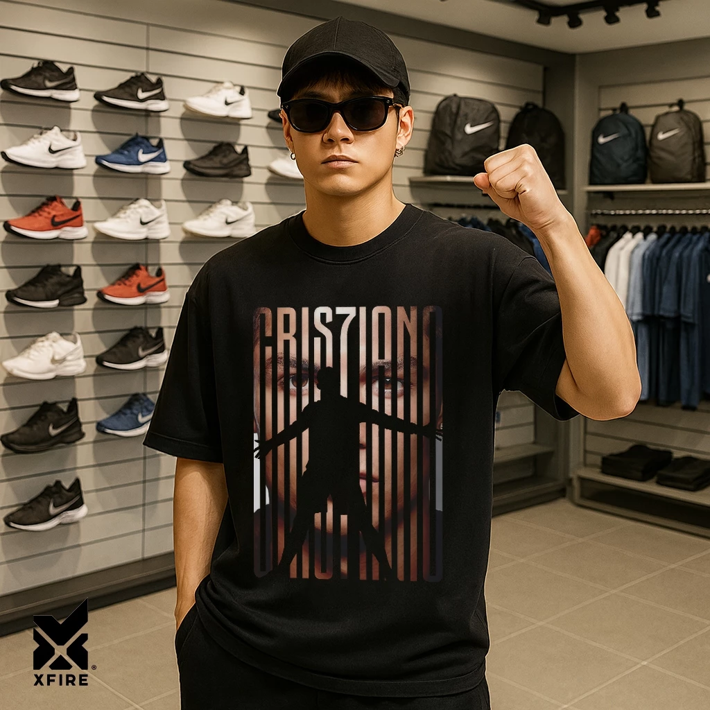 Áo Thun Unisex CR7 Cristiano Ronaldo Cotton Form Rộng Oversize Thể Thao Streetwear Nam Nữ By Xfire