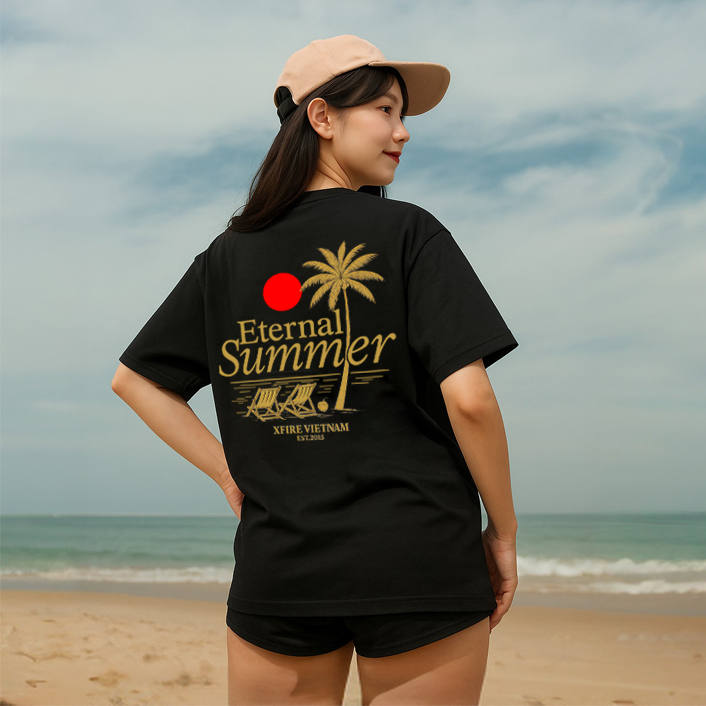 Áo Thun Unisex Đi Biển Mùa Hè Eternal Summer, Xfire Vietnam. Form Oversized, 100% Cotton, Nhiều Màu