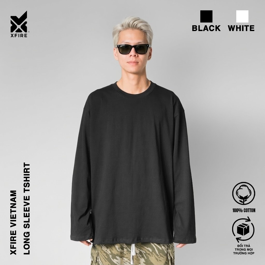 XFIRE BLANK LONG SLEEVE TSHIRT IN BLACK