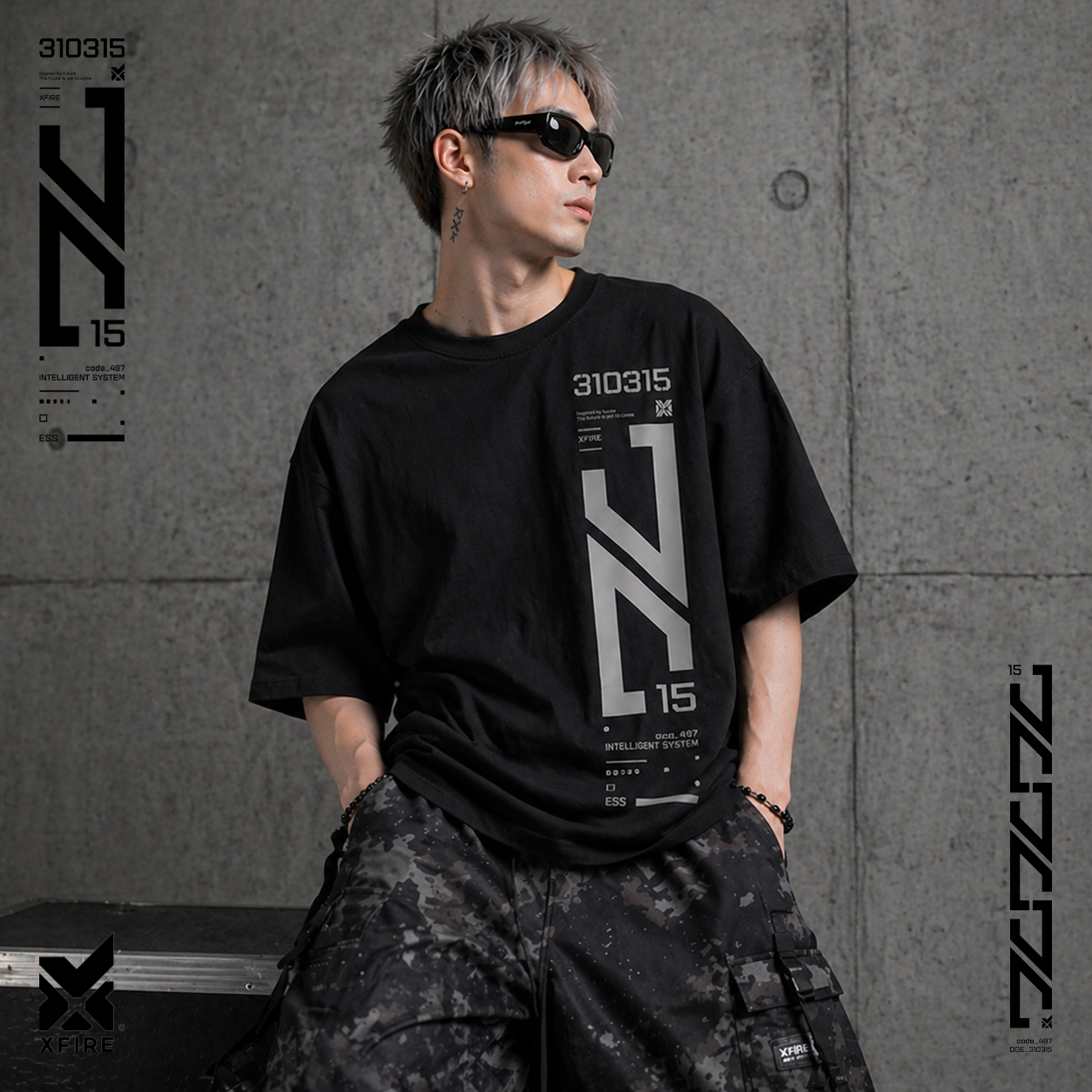 XFIRE IDENTITY 2 TSHIRT IN BLACK
