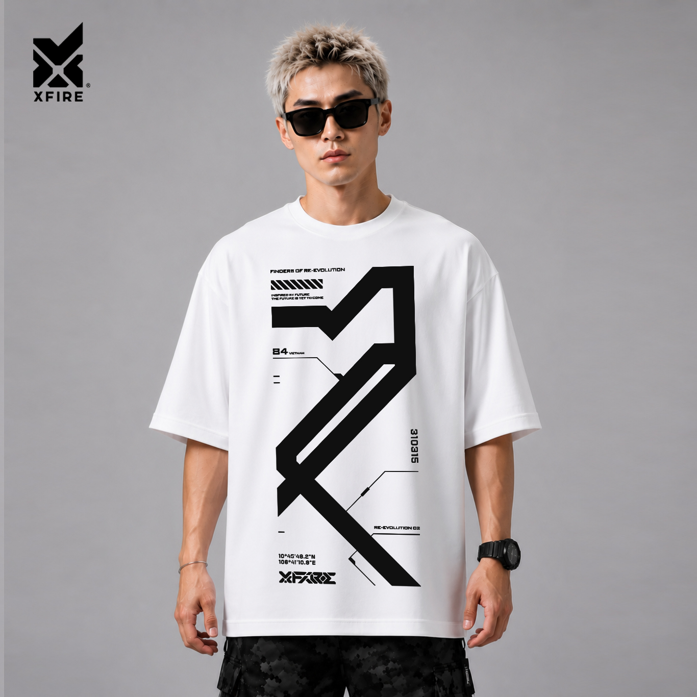 XFIRE RE-EVOLUTION 2 TSHIRT IN WHITE