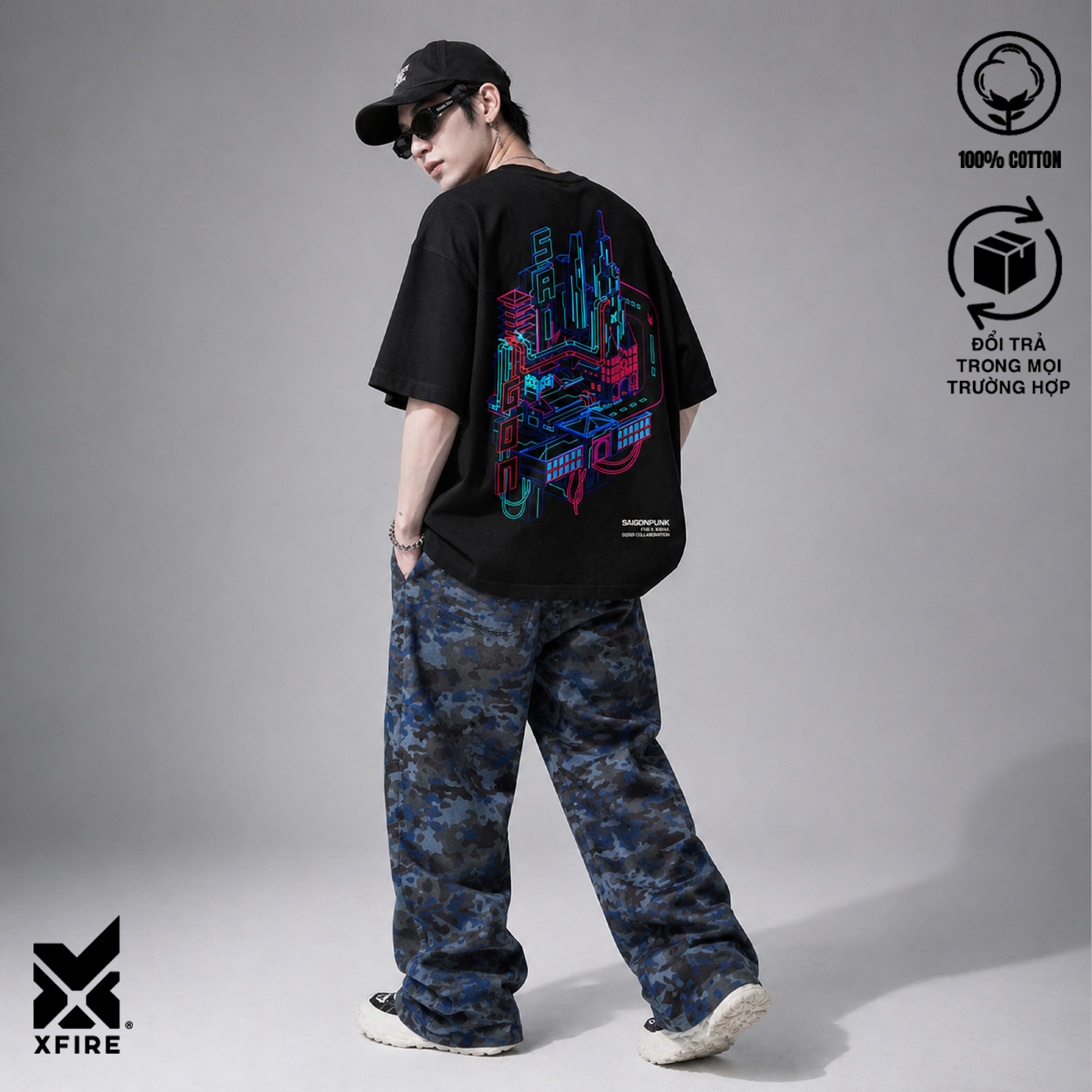 XFIRE SAIGONPUNK TSHIRT IN BLACK