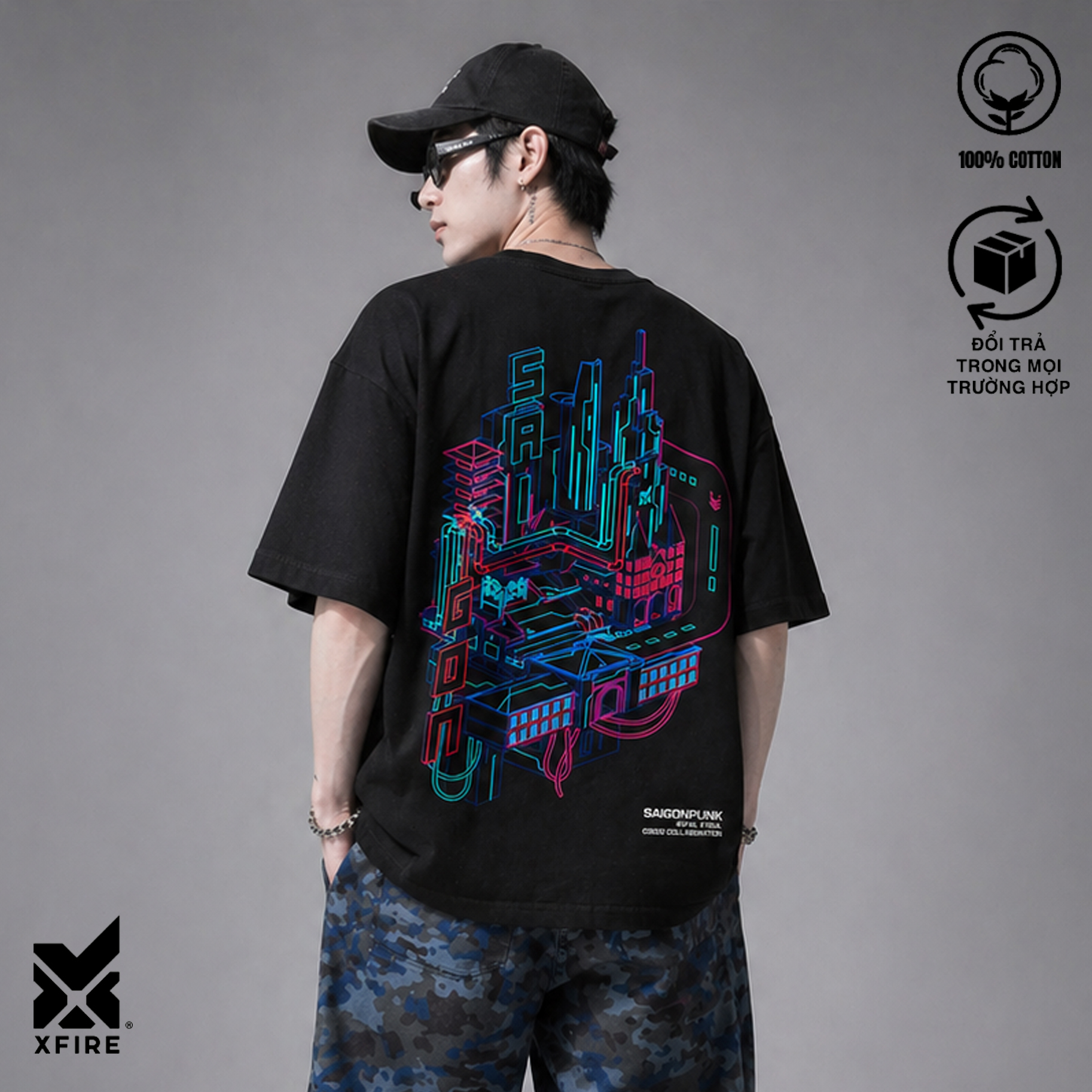 XFIRE SAIGONPUNK TSHIRT IN BLACK
