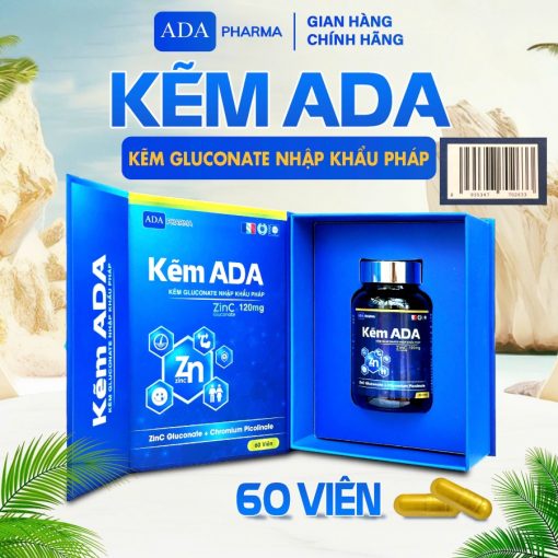 Viên Kẽm ADA 150mg - Bổ Sung Kẽm Gluconate Hỗ Trợ Đề Kháng