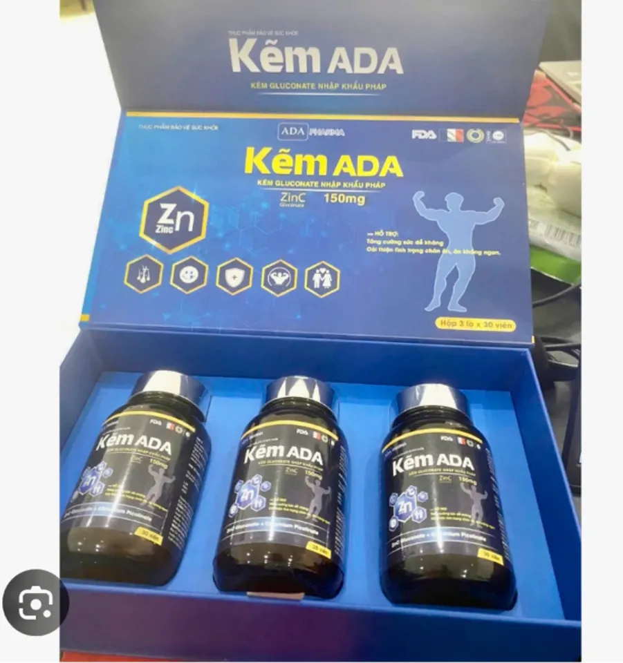 Viên Kẽm ADA 150mg - Bổ Sung Kẽm Gluconate Hỗ Trợ Đề Kháng