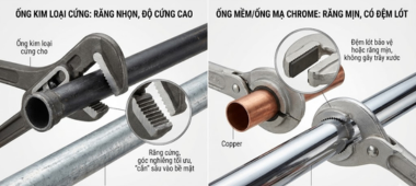 Cấu tạo răng kẹp của kìm nước