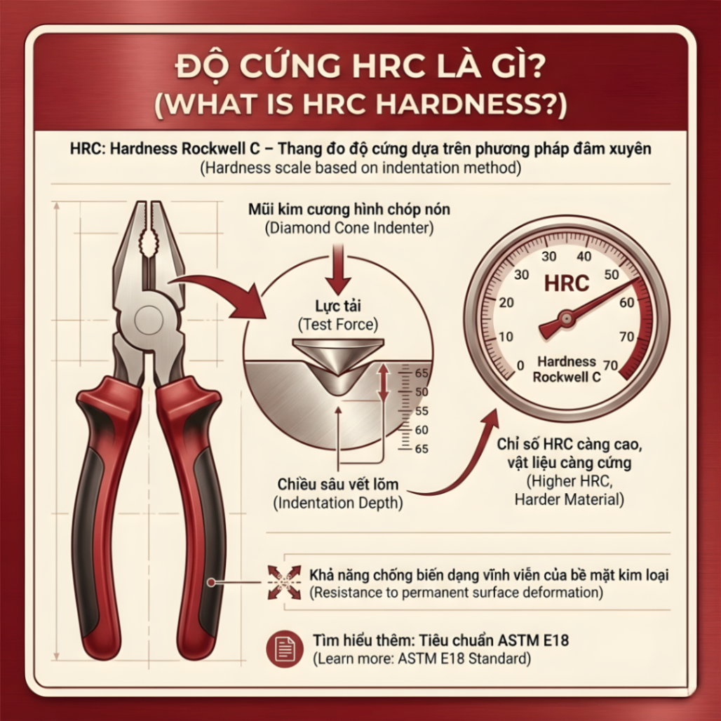 Độ cứng HRC trên lưỡi kìm cắt là gì? Giải pháp tối ưu cho nhà máy