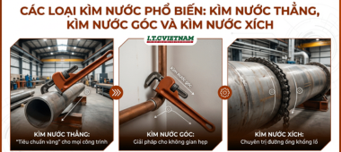 Các loại kìm nước phổ biến: Kìm nước thẳng, kìm nước góc và kìm nước xích