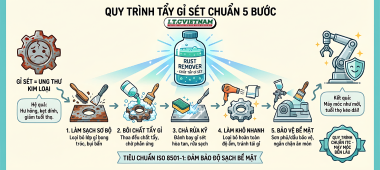Hướng dẫn quy trình tẩy gỉ sét chuẩn 5 bước cho máy móc thiết bị