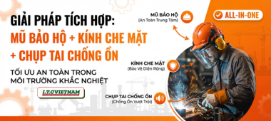 Mũ bảo hộ tích hợp kính che mặt và chụp tai