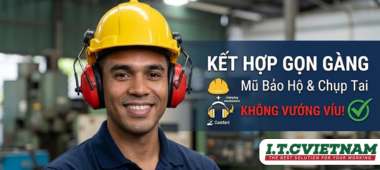 Cách kết hợp chụp tai với mũ bảo hộ không gây vướng víu