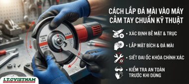 Cách lắp đá mài vào máy cầm tay chuẩn kỹ thuật