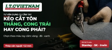 Kéo cắt tôn mũi thẳng, cong trái hay cong phải? Cách chọn theo màu tay cầm