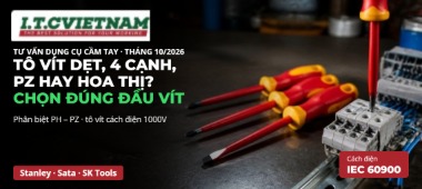 Tô vít dẹt, 4 cạnh, PZ hay hoa thị: chọn đầu vít nào đúng?