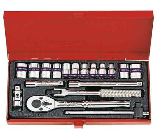 Bộ khẩu hệ 1/4'' 12 cạnh 18 Pc từ 4 - 12mm Kingtony 2019MR
