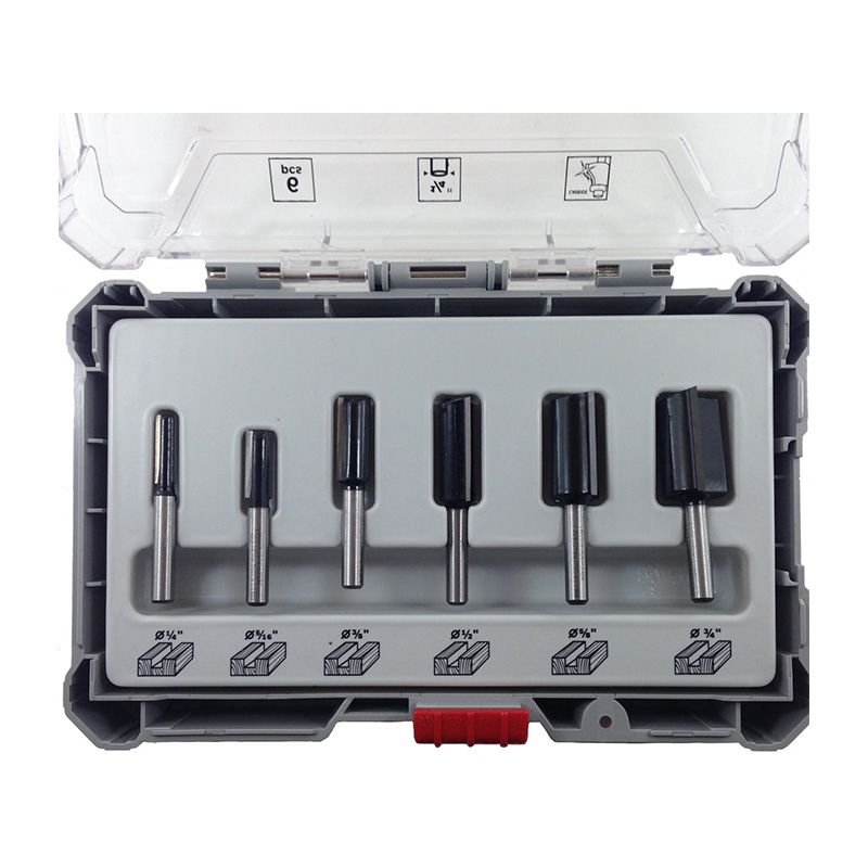 Bộ 6 mũi phay thẳng Bosch 2607017467