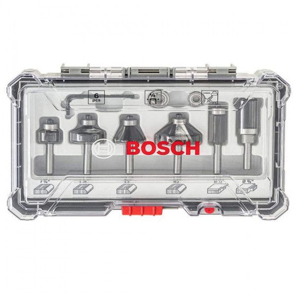 Bộ 6 mũi phay cạnh Bosch 2607017470