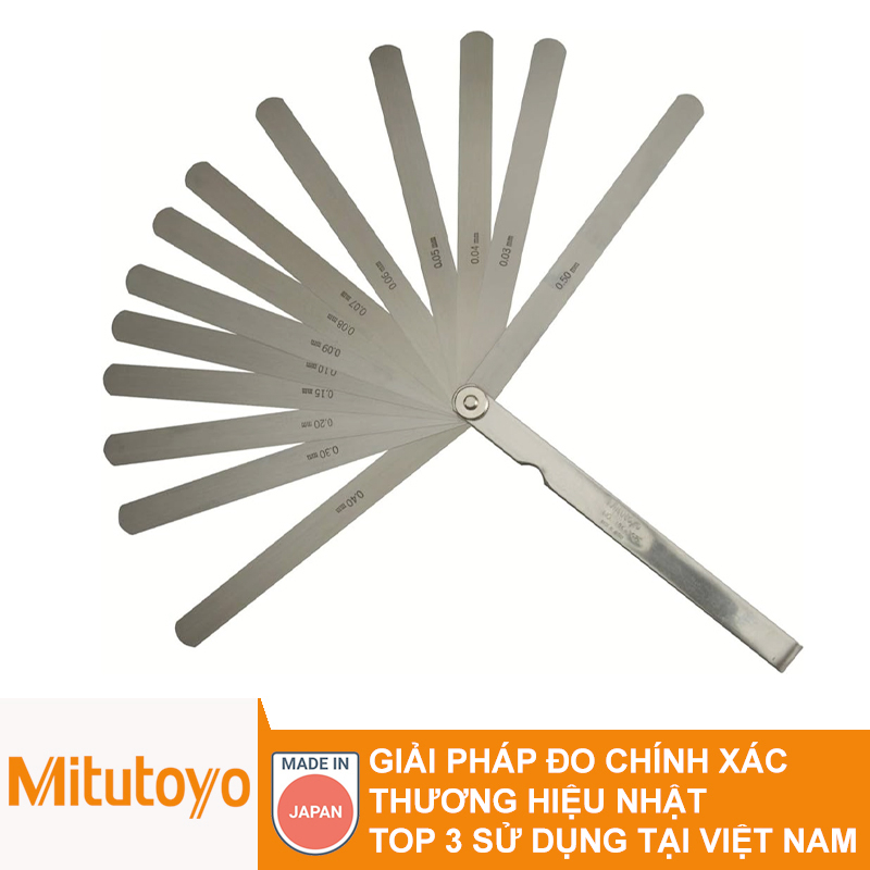 Thước đo khe hở 13 lá 0.03-0.5mm Mitutoyo 184-302S