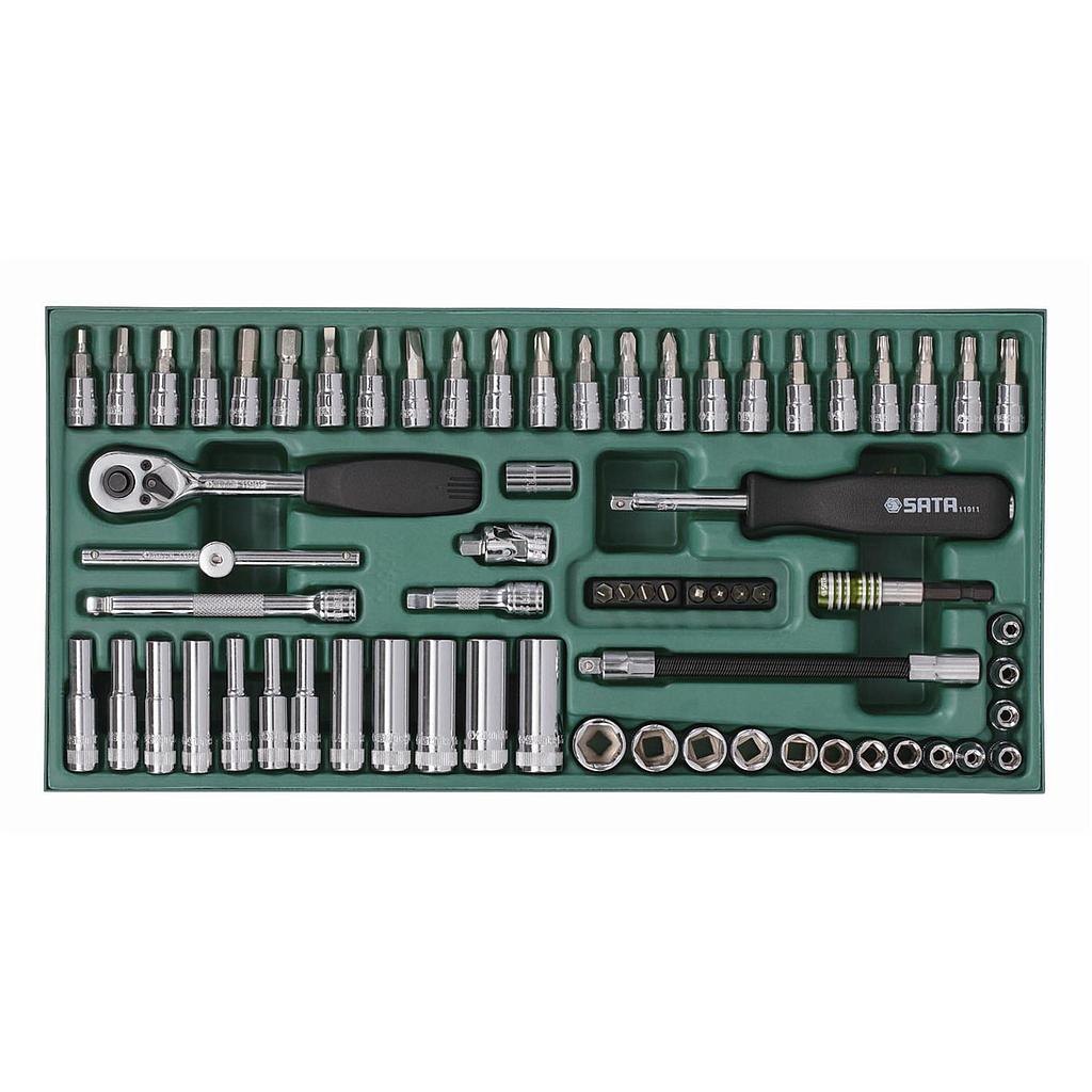 Bộ khẩu 63 chi tiết 1/4inch(hệ t) Sata 09901