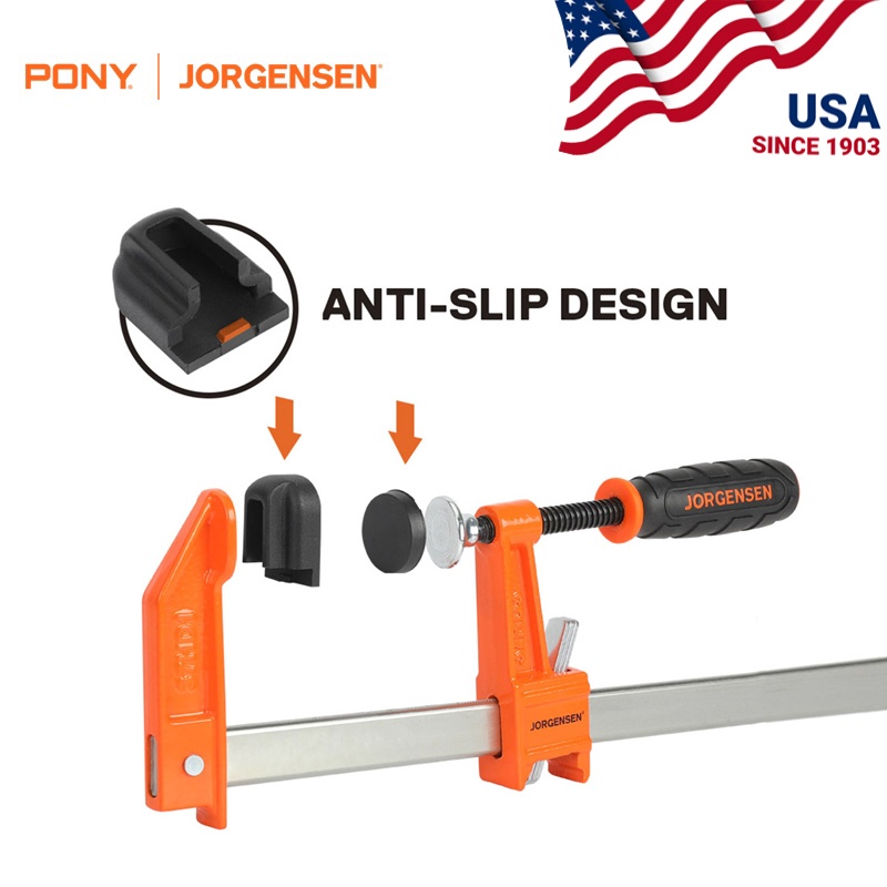 Vam kẹp chữ F công nghiệp nhẹ-nặng Jorgensen 3700 ( 0-36 inch)