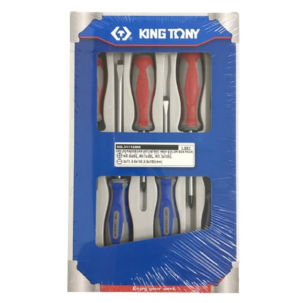 Bộ vít 6 cái hệ mét KingTony 31116MR