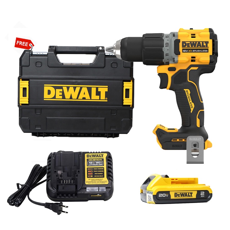 Combo Siêu Tiết Kiệm Dewalt - Máy khoan pin DCD800 + Pin 20V-2.0Ah + Bộ sạc DCB1104 Tặng Vali nhựa