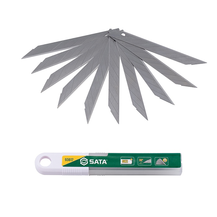 Hộp 10 lưỡi dao rọc giấy 9x97mm Sata 93617