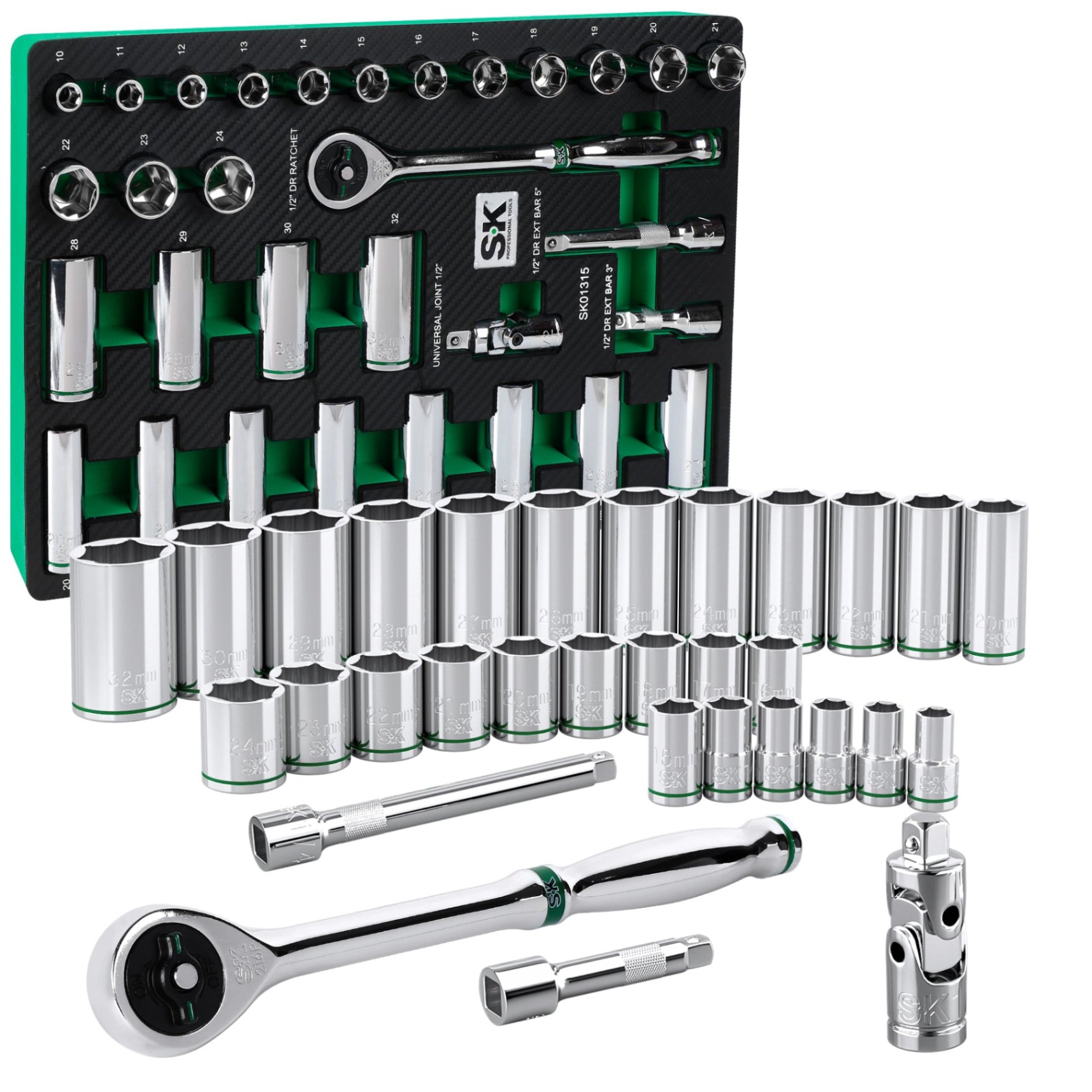 Bộ dụng cụ thợ máy 31 chi tiết đầu 1/2