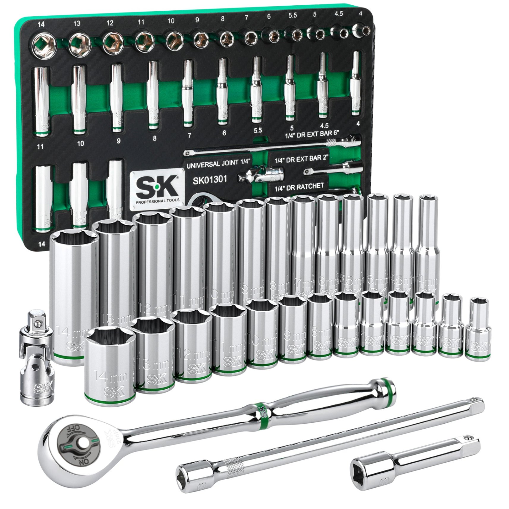 Bộ dụng cụ thợ máy hệ mét 30 chi tiết đầu 1/4