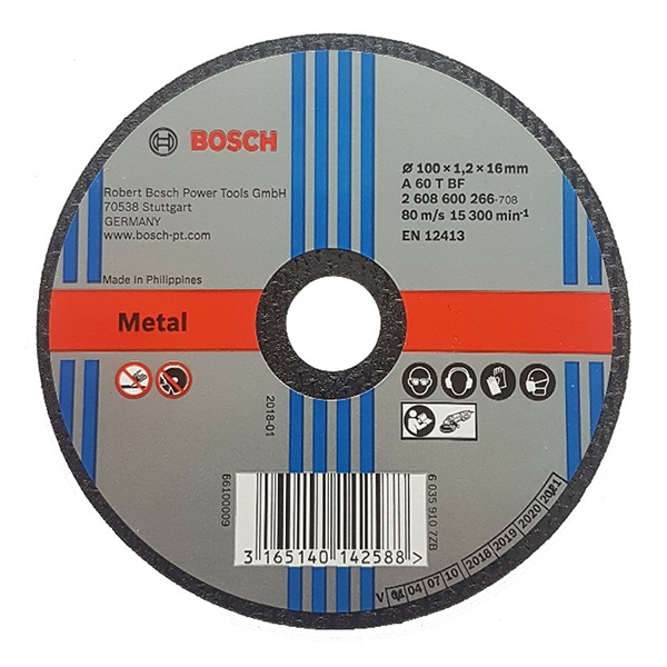 Đá cắt sắt 100x1.2x16mm Bosch 2608600266