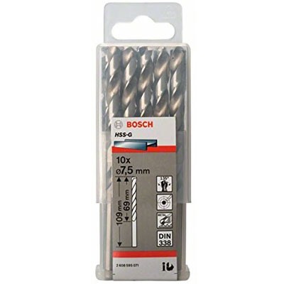Bộ 10 mũi khoan sắt 7.5mm Bosch HSS-G 2608595071