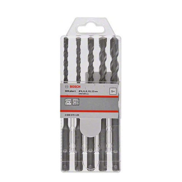 Bộ 5 mũi khoan (6/6/8/10/12x160mm) SDS Plus 1 Bosch 2608579120