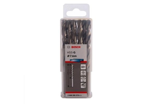 Bộ 10 mũi khoan sắt 7mm Bosch HSS-G 2608595070