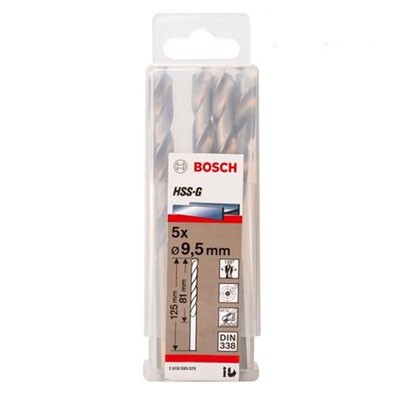 Bộ 5 mũi khoan sắt 9.5mm Bosch HSS-G 2608595076