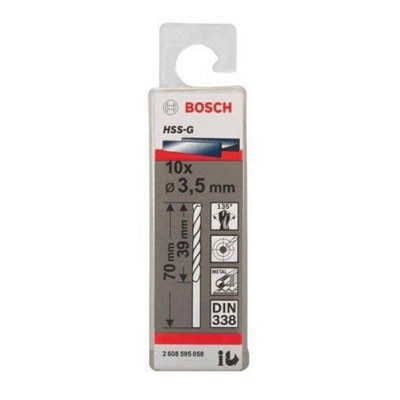 Bộ 10 mũi khoan sắt 3.5mm Bosch HSS-G 2608595058