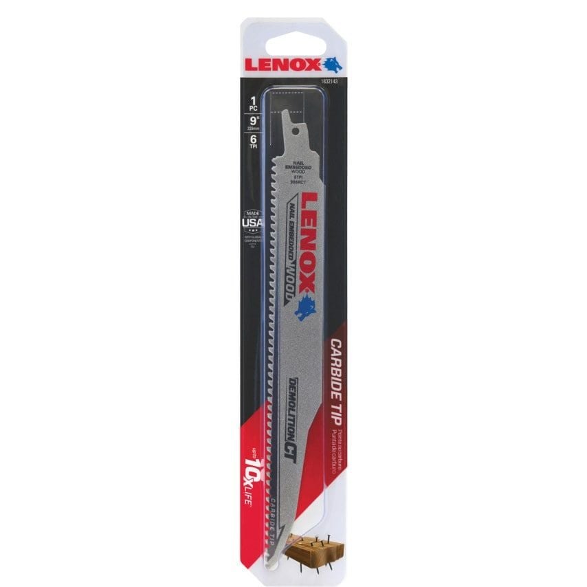 Lưỡi cưa kiếm cưa gỗ 229x22x1.3 6TPI Lenox Demolition 1832143