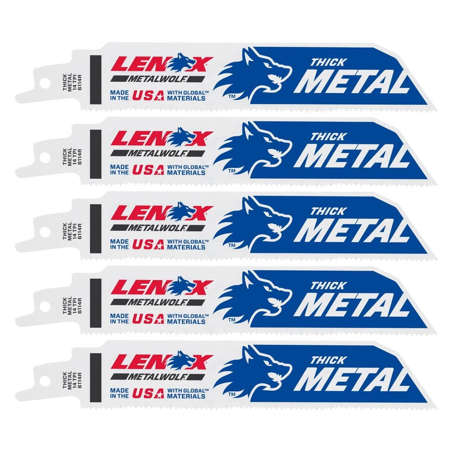 Lưỡi cưa kiếm cưa gỗ 152x25x0.9mm 14TPI MetaWolf Lenox Vỉ 5c - 201726114R