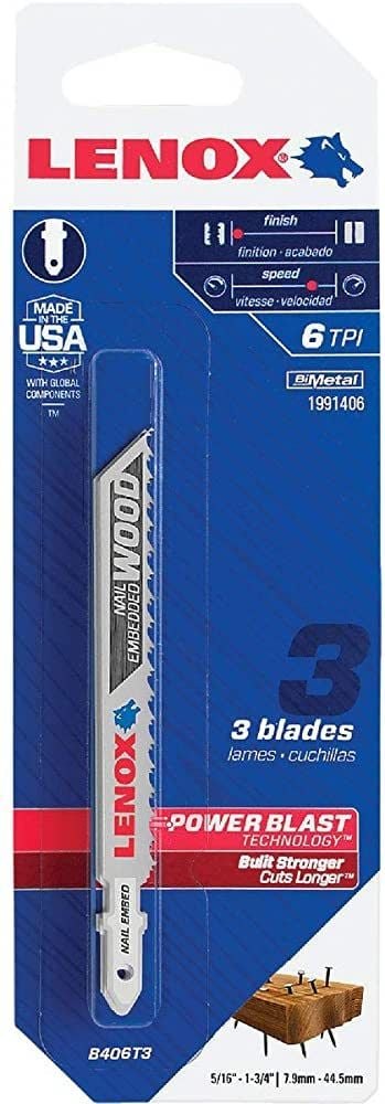 Lưỡi cưa kiếm cưa gỗ đinh 88.9x5.6x1.5mm 6TPI Lenox MultilWolf 1991406 (Vỉ 3c)