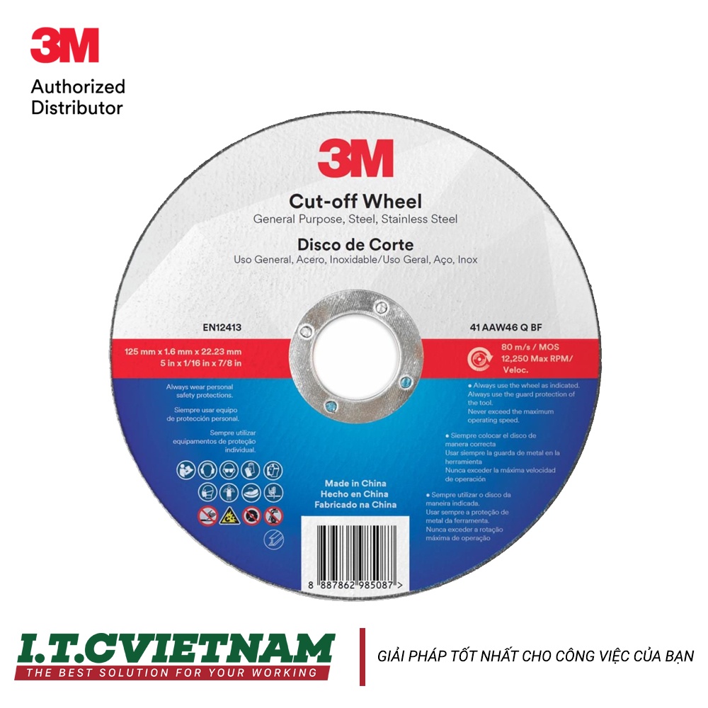 Đá cắt 3M Cut-Off Wheel 46 T41 125 mm x 1.6 mm x 16 mm 3M 7100368449