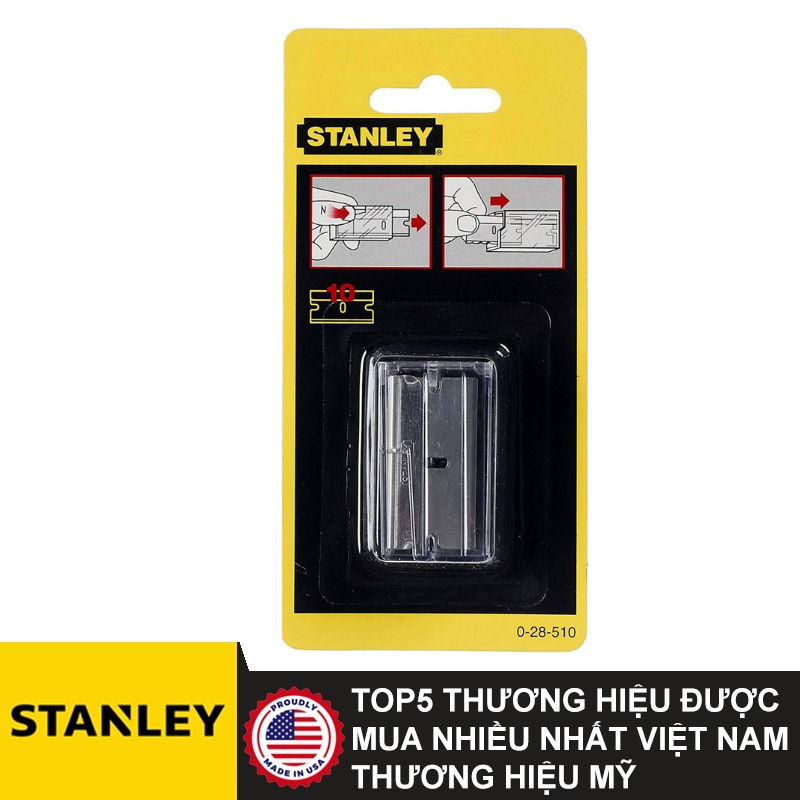 Lưỡi dao sủi Stanley 28-510 (10 lưỡi/hộp)