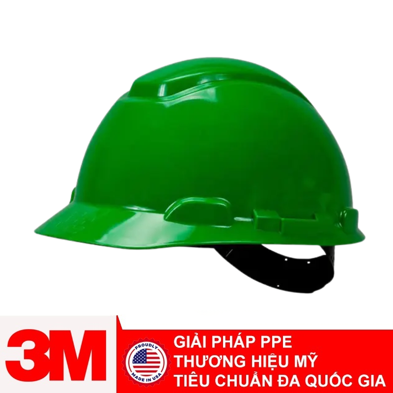 Mũ bảo hộ 3M Secure Fit H-704SFR không lỗ thông hơi màu xanh lá