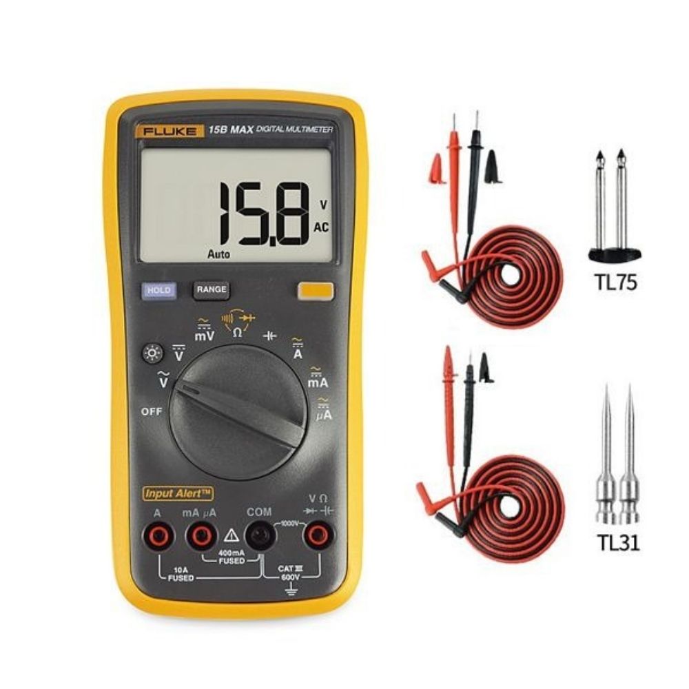 Combo đồng hồ vạn năng FLUKE 15B MAX-KIT kèm bộ dây đo